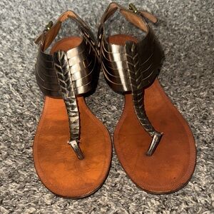 Coach Women's Black and Brown Sandals